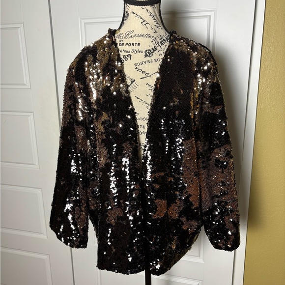 NEW Torrid Runway Collection Sequin Flip Kimono Jacket 3/4 - Picture 5 of 12